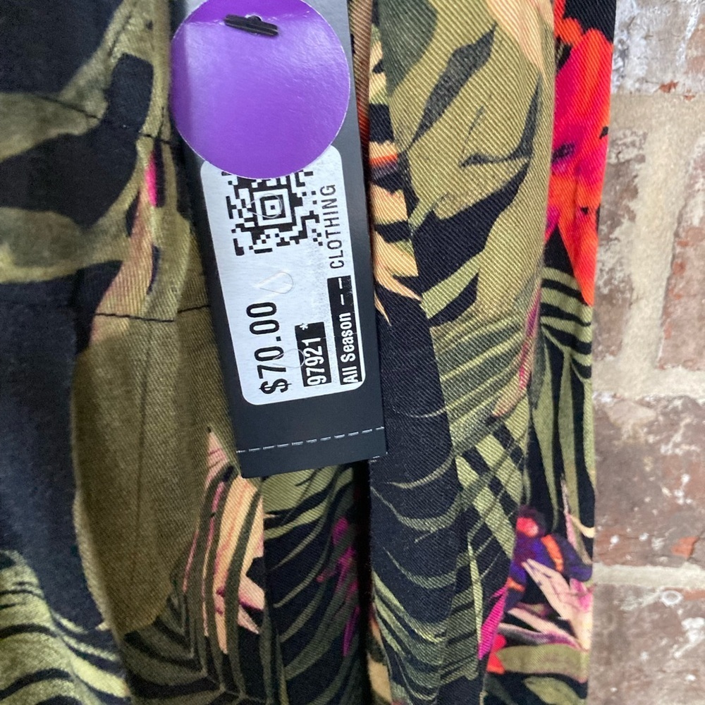 Worthington Casual Tie-Closure Tropical Print "Isla Floral" Blazer, Size L, NWT - Picture 4 of 9